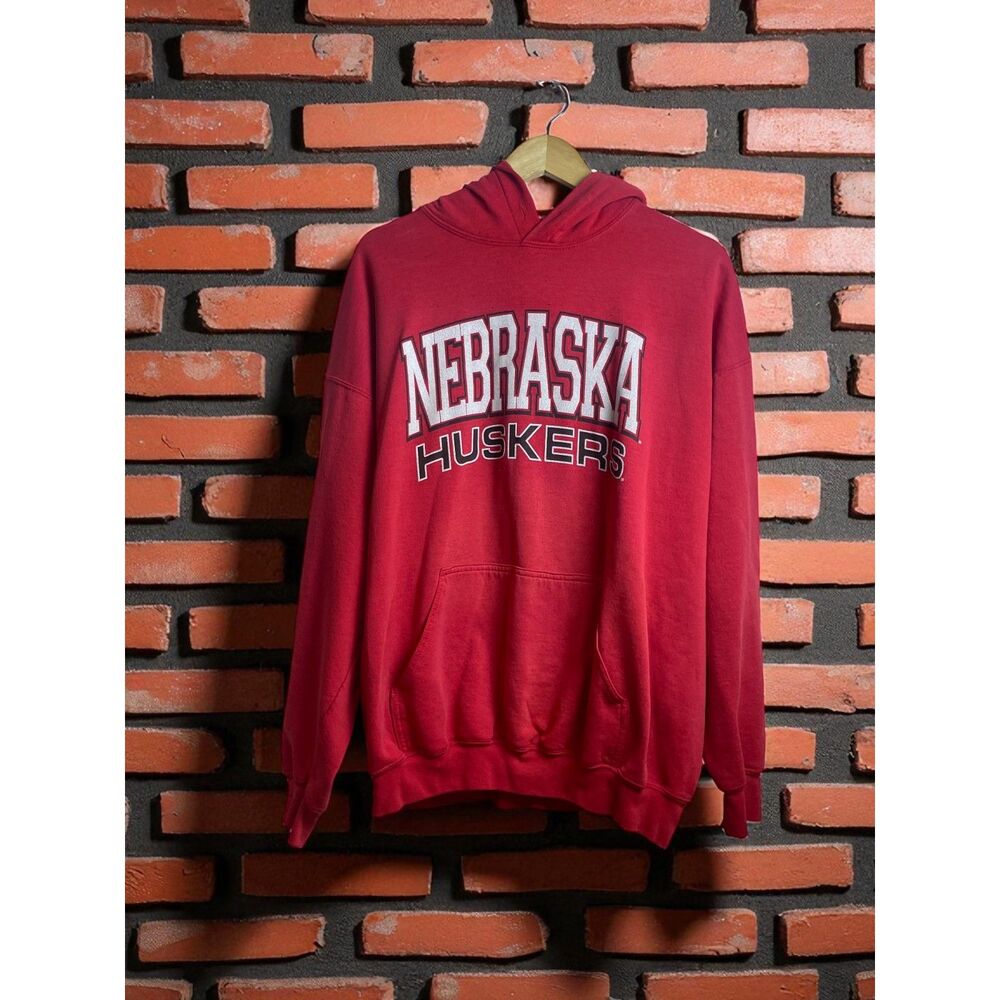 Vintage Nebraska Cornhuskers Red Hoodie Sweatshirt – Size XL